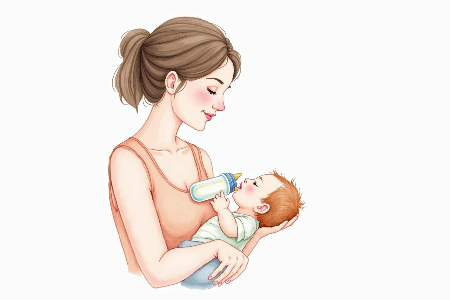 Mixed feeding with breast and bottle