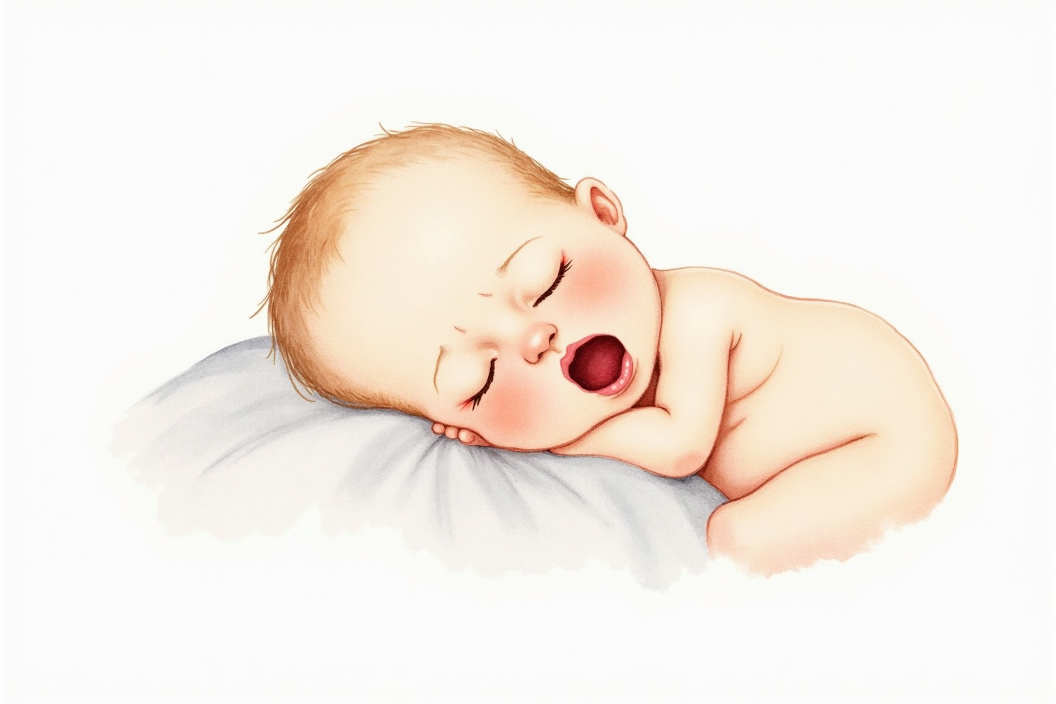 Drowsy baby yawning sleep cue