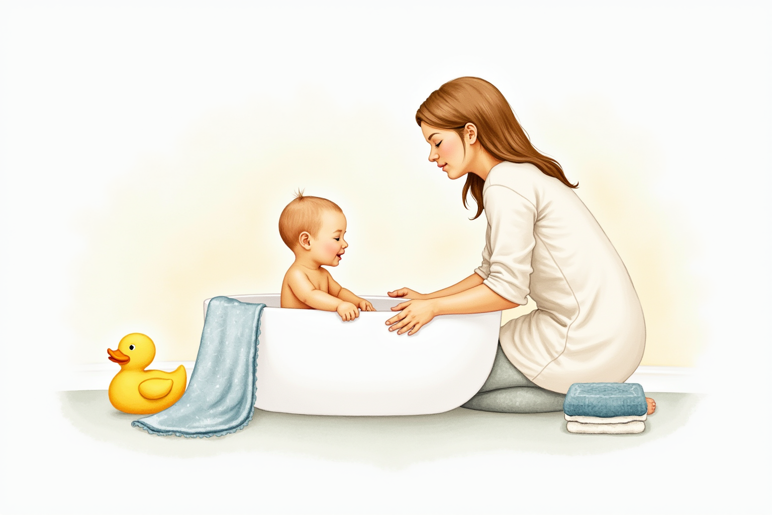 Bedtime routine bath and lullaby