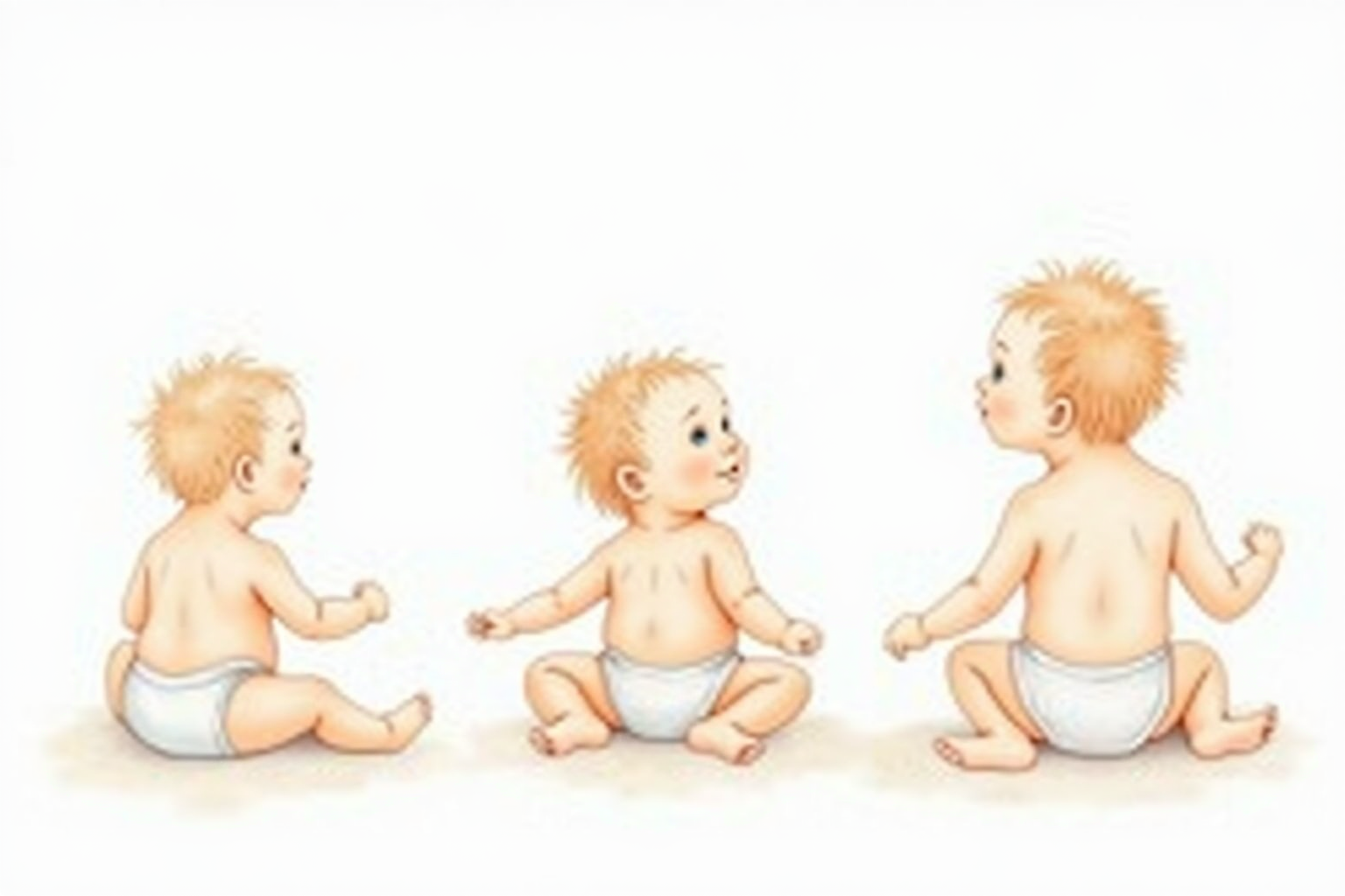 Three stage sitting development illustration