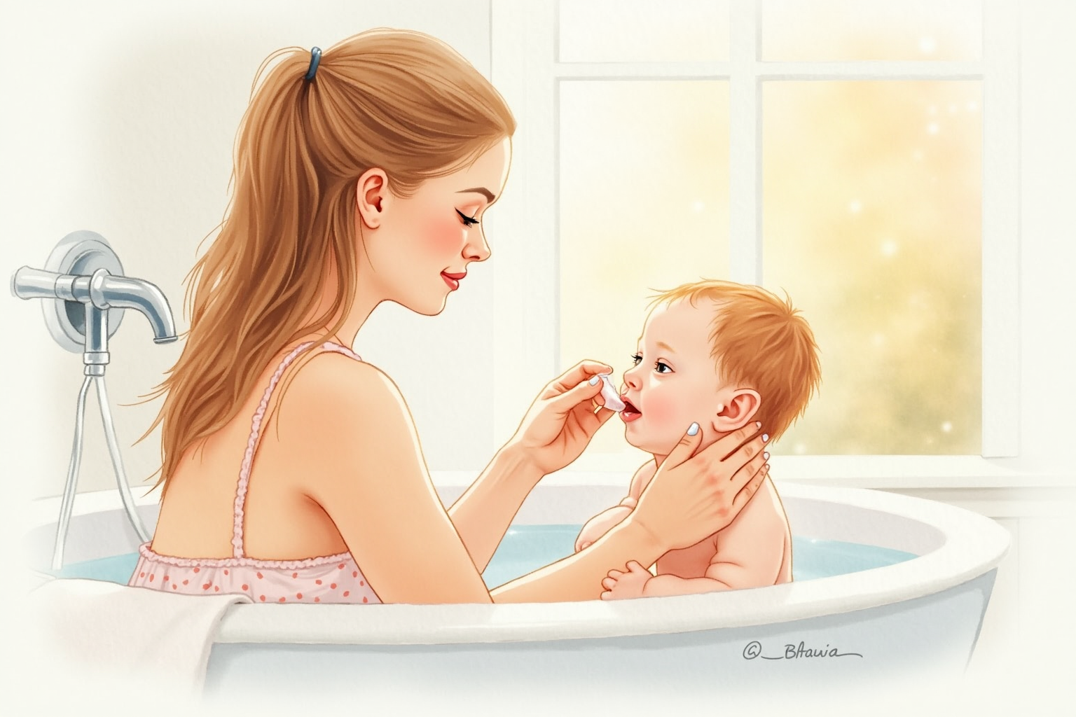 Applying moisturizer after bath