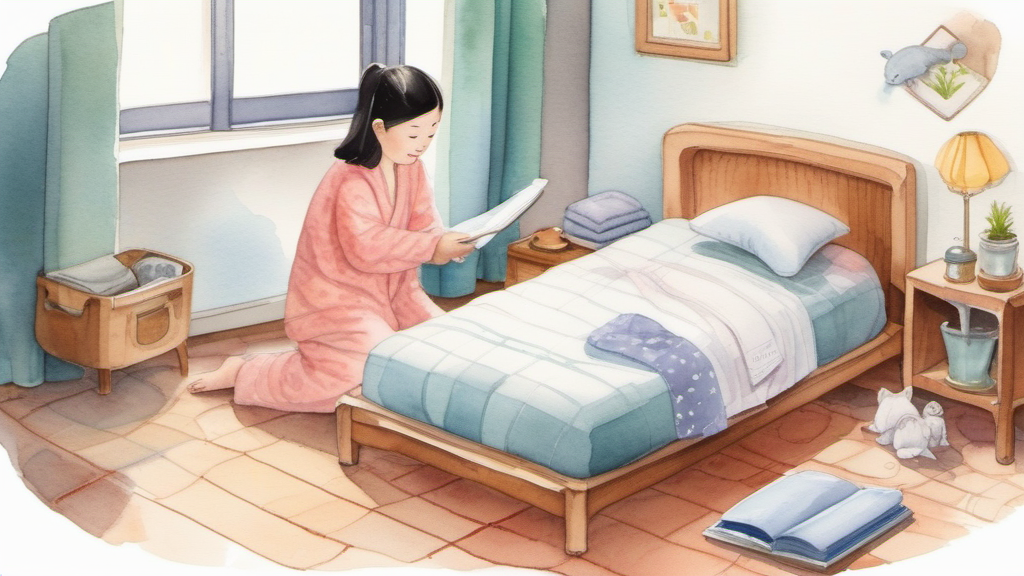 아이의 목욕, 잠옷, 책 읽기, 어두운 방으로 이어지는 취침 루틴